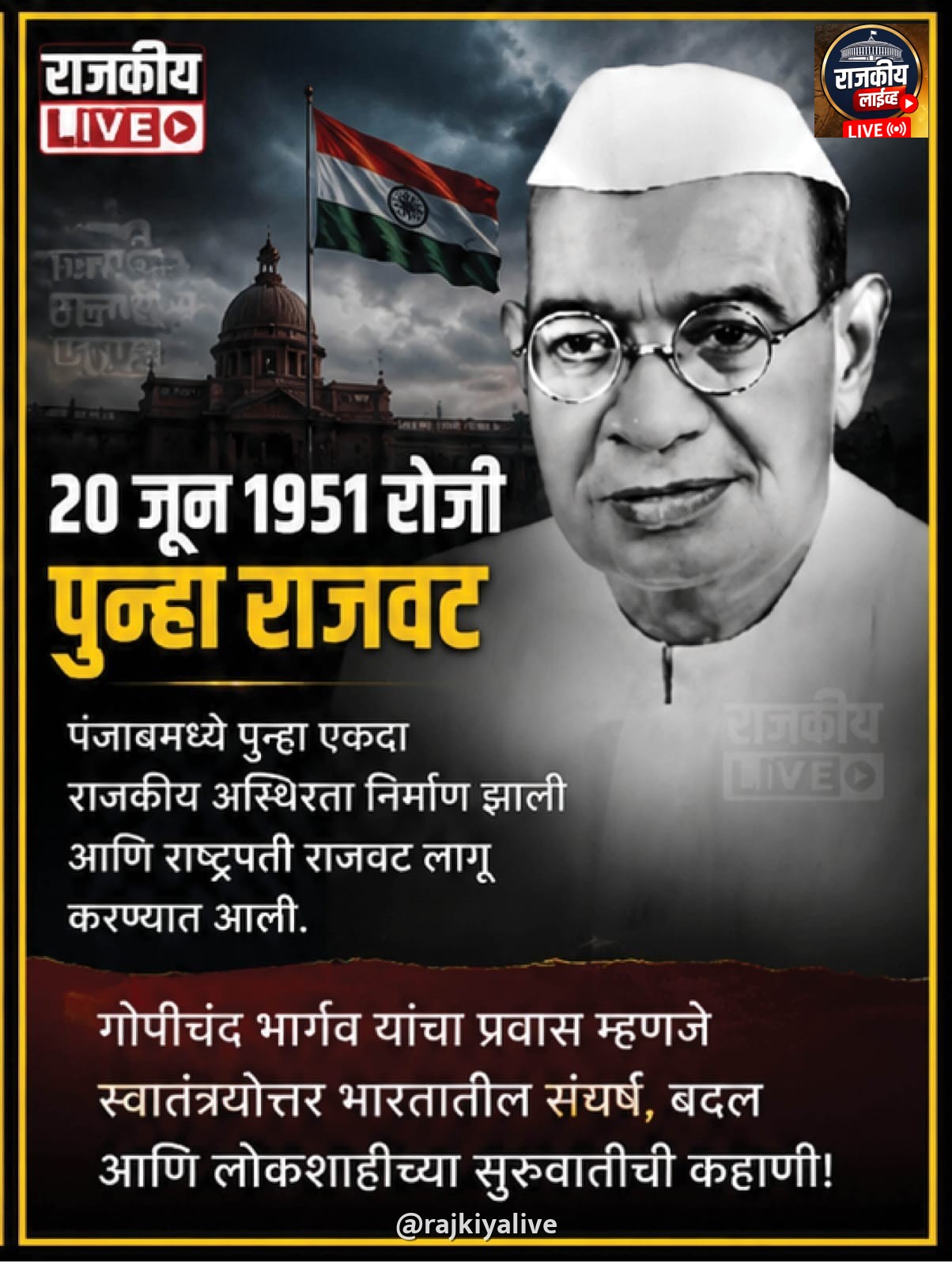 पंजाबच्या राजकारणात इतिहास घडवणारा गोपीचंद भार्गवांचा प्रवास...